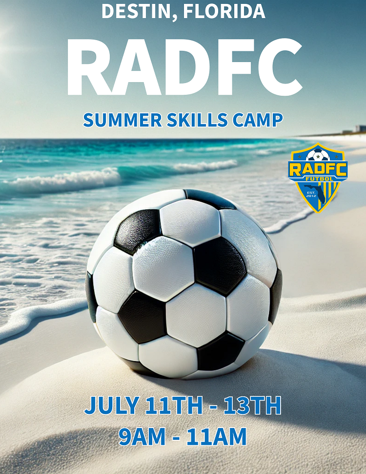 RADFC Soccer Flyer, Soccer ball on beach